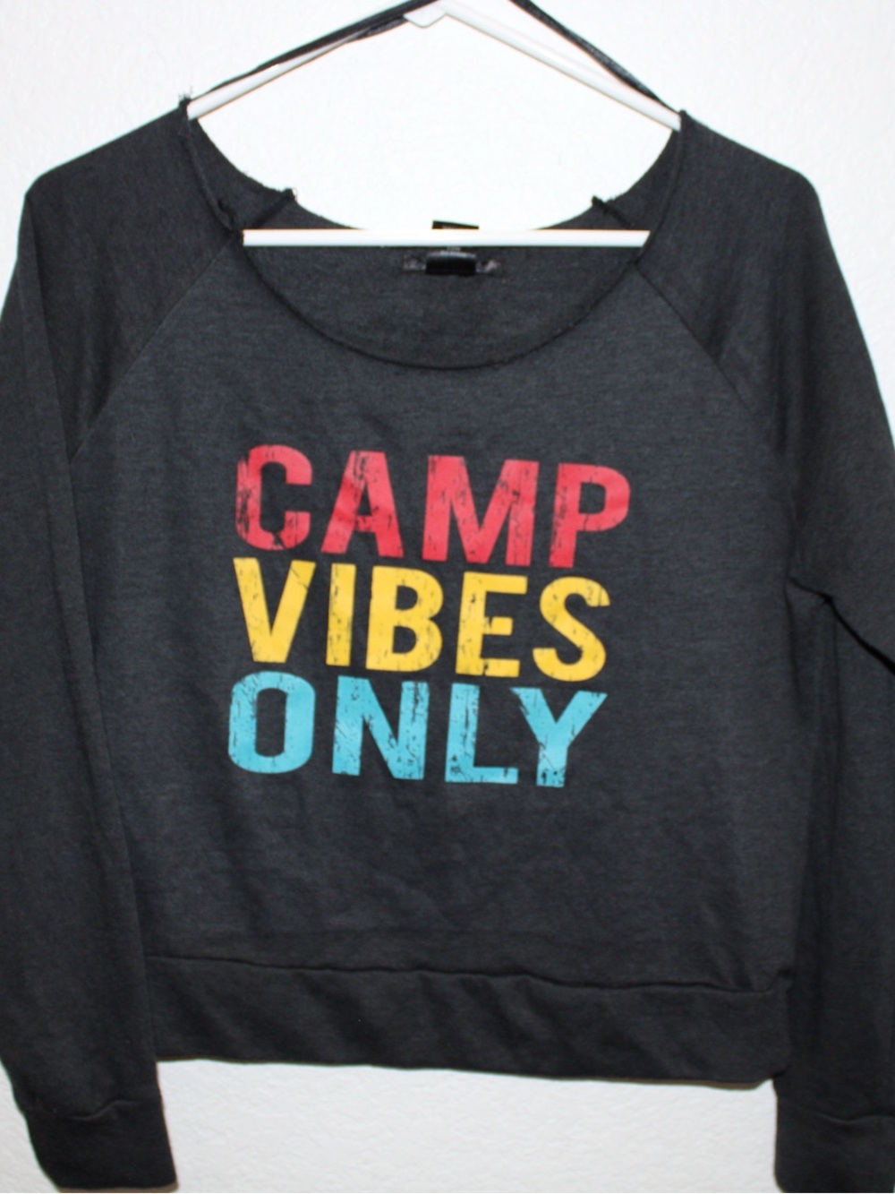 Women ‘Camp Vibes Only' Graphic Sweatshirt - Charcoal
